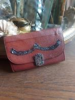 Prachtig klein oud Heren portemonneetje met zilver beslag, Antiek en Kunst, Antiek | Kleding en Accessoires, Ophalen of Verzenden