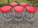5 Amerikaanse barkrukken Bel Air sixties fifties retro, Ophalen, 5 krukken of meer, 60 tot 90 cm, Met voetsteun