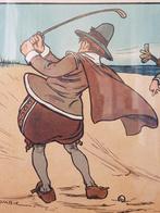 Mooie oude ingelijste reclame litho van Perrier uit Engeland, Ophalen of Verzenden