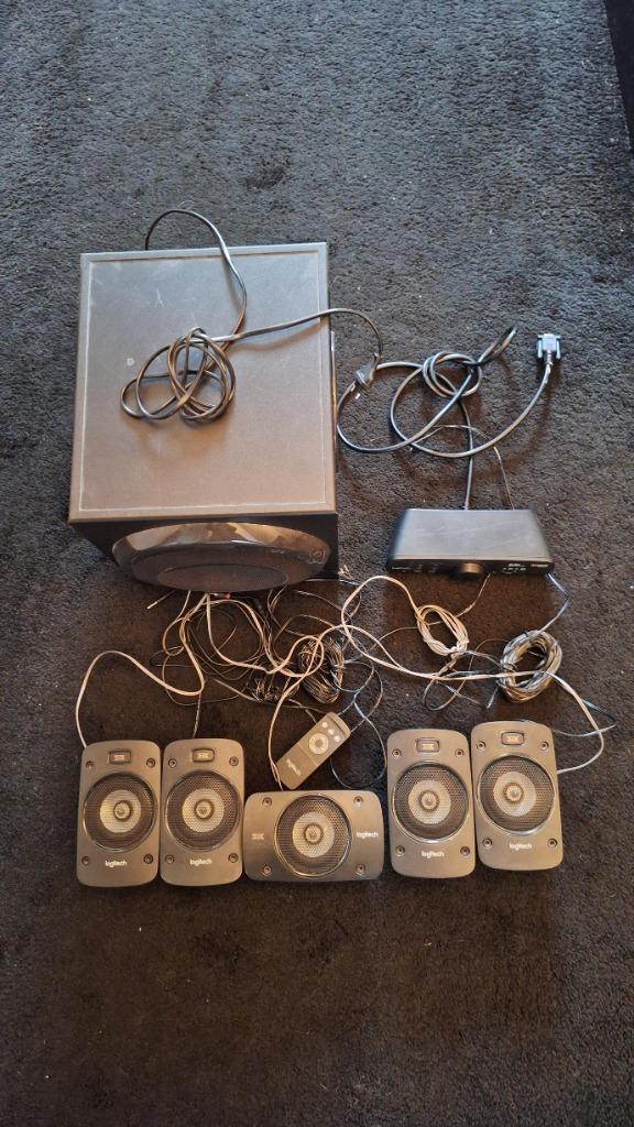 Logitech Z906 5.1 luidsprekerset, Audio, Tv en Foto, Luidsprekers, Gebruikt, Complete surroundset, 120 watt of meer, Overige merken