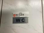 Aluminium zilverkleurig Bordje met WC (zelfklevend), Ophalen of Verzenden, Nieuw