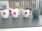 4X DOUWE EGBERTS koffie kop/met+zonder oor/wit/spikkel/groen, Nieuw, Ophalen of Verzenden, Overige stijlen, Kop(pen) en/of Schotel(s)