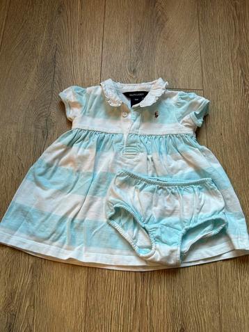 Ralph Lauren blauw/wit gestreept jurkje met broekje maat 12M beschikbaar voor biedingen