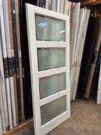 88x211,5cm binnendeur opdek L ral9010 mat facet glas XB10, Ophalen, 80 tot 100 cm, ., Binnendeur