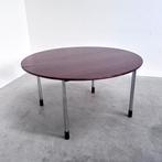 6x Grote ronde vintage eettafel eiken jaren 60 70 80 90, Ophalen, Kersenhout, Rond, Vijf personen of meer