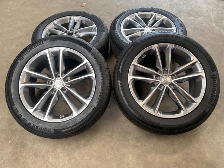 19 inch originele velgen + zomerbanden Hyundai Santa Fe, Auto-onderdelen, Banden en Velgen, Banden en Velgen, Zomerbanden, 19 inch
