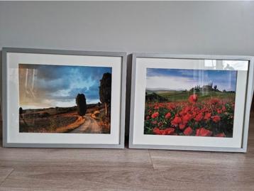 2x schilderij poster italie toscane 30x40 met lijst 43x53
 beschikbaar voor biedingen