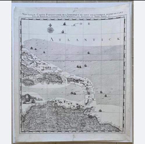 Zuid-Amerika - Caribische Archipel 1741, Antiek en Kunst, Kunst | Etsen en Gravures, Ophalen of Verzenden