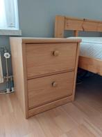 Houten nachtkastje met 2 Lades essenkleur, Huis en Inrichting, Ophalen, Minder dan 45 cm, Zo goed als nieuw, Minder dan 55 cm
