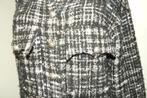 The Kooples vest jas zwart wit sier knopen ruiten print M, Maat 38/40 (M), Verzenden, Zwart, The kooples