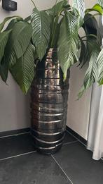 2 hoge stijlvolle PTMD zwarte zilveren bloempotten, Ophalen, Zwart, Aardewerk of Porselein, Zo goed als nieuw