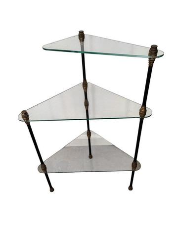 1950s Bijzettafel - Etagère met 3 etages in Glas beschikbaar voor biedingen