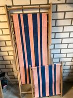 Strandstoel met voetenbankje, Ophalen, Gebruikt, Hout, Inklapbaar