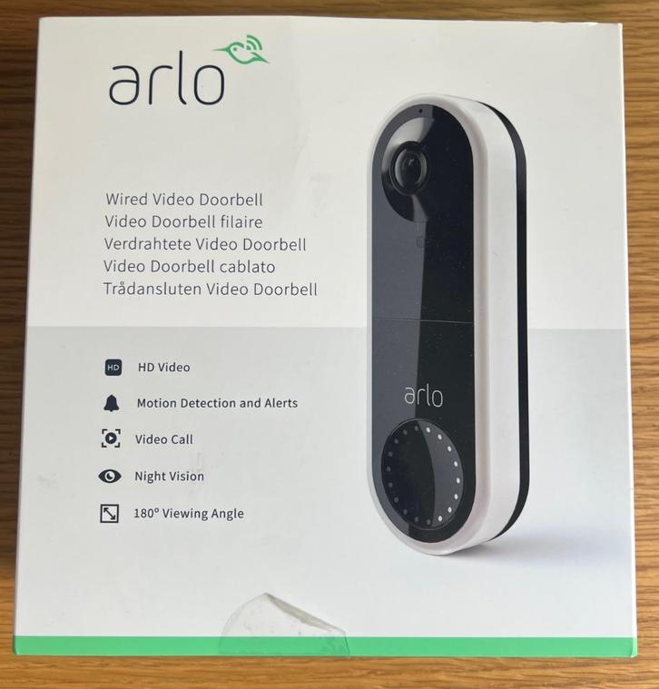 Arlo Video Doorbell, Huis en Inrichting, Deurbellen, Nieuw, Bedraad, Ingebouwde camera, Compatibel met smartphone, Bewegingsdetectiesensor