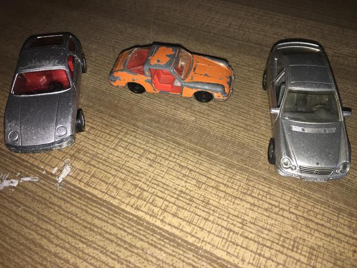 4x Siku Porsche 928 + Porsche 911 + Mercedes CLK + bus O303, Hobby en Vrije tijd, Modelauto's | 1:87, Bus of Vrachtwagen, SIKU