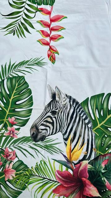 Zebra/panter tricot paneel voor en achterkant beschikbaar voor biedingen