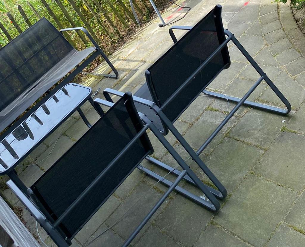 4 delige tuinset, Tuin en Terras, Tuinsets en Loungesets, Ophalen, 4 zitplaatsen, Gebruikt, Aluminium