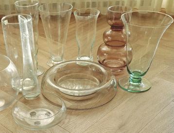 Partij design glazen vazen/schaal ivm verhuizing/ emigratie  beschikbaar voor biedingen