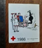 Sticker - Suske & Wiske - rode kruis 1986 - Lambiek rolstoel, Verzenden, Zo goed als nieuw, Strip of Tekenfilm