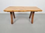brutalist boomstam bank bijzettafel side table eiken 1960, Ophalen of Verzenden