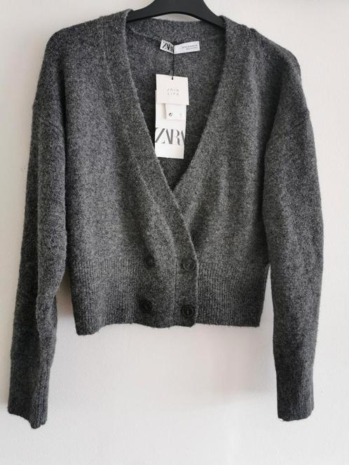 ZARA vest met wol en kameel mt. M, Kleding | Dames, Truien en Vesten, Nieuw, Maat 38/40 (M), Grijs, Verzenden