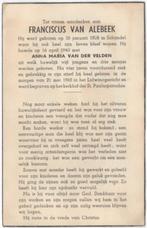 Franciscus van Alebeek 1908 Schijndel + 1965 Schijndel, Verzenden