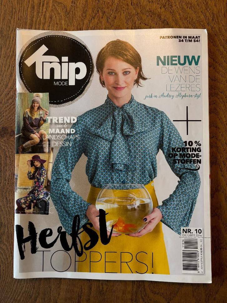Knip Mode oktober 2016 Herfst toppers, Hobby en Vrije tijd, Kledingpatronen, Zo goed als nieuw, Overige typen, Vrouw, Knipmode