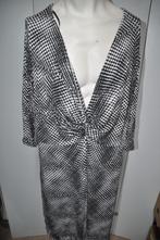 GHi77 Zwart Wit Promiss jurk maat 50, Kleding | Dames, Grote Maten, Ophalen of Verzenden, Zo goed als nieuw, Zwart, Jurk