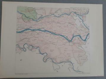 B033 / Plattegrond Gelderland + stukje Utrecht litho 1920 beschikbaar voor biedingen