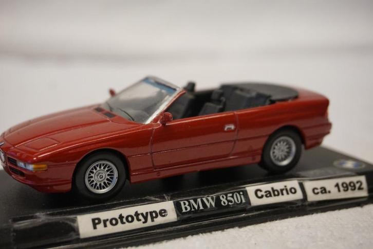 BMW 850 CI E31 Cabrio 1992 Rood 1:43, Hobby en Vrije tijd, Modelauto's | 1:43, Gebruikt, Auto, Overige merken, Ophalen of Verzenden