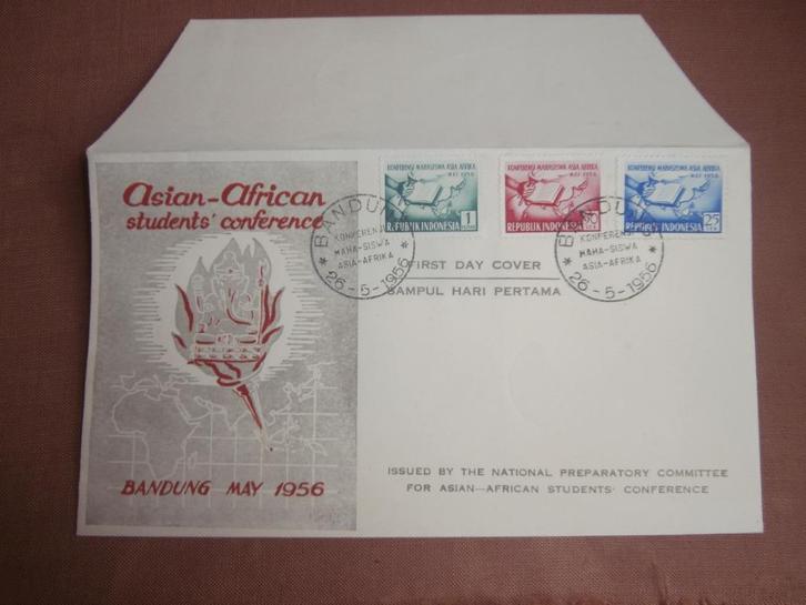 INDONESIE 1956; FDC ASIAN-AFRICA CONFERENCE, Postzegels en Munten, Postzegels | Eerstedagenveloppen, Onbeschreven, Rest van de wereld