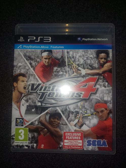 Virtua Tennis 4, PS3, Spelcomputers en Games, Games | Sony PlayStation 3, Zo goed als nieuw, Sport, 3 spelers of meer, Vanaf 3 jaar