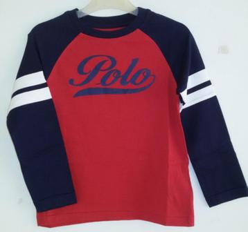 Rood/navy Ralph Lauren longsleeve maat 140/146 *NIEUW* a beschikbaar voor biedingen
