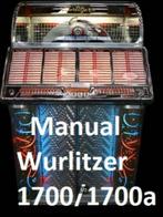 Boekwerk Manual Handleiding wurlitzer 1700/1700a, Verzamelen, Automaten | Jukeboxen, Ophalen of Verzenden, 1970 tot heden, Overige merken