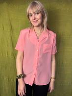 Retro blouse / shirt - koraal roze - 42/XL, Maat 42/44 (L), Ophalen of Verzenden, Vintage, Roze