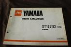 Yamaha XT125 1982 motorcycle parts catalogue XT 125, Ophalen of Verzenden, Yamaha