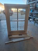 Kozijn met vast raam, HR++ glas en roede - 80x110cm, Doe-het-zelf en Verbouw, Glas en Ramen, Ophalen of Verzenden