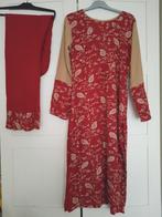 Maat S Rood beige geborduurde indiase Marokkaanse pak, Overige typen, Ophalen of Verzenden, Zo goed als nieuw, Maat 36 (S)
