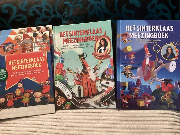 Sinterklaas meezingboeken,4 stuks,Maan,Kim Lian,Angela., Diversen, Sinterklaas, Zo goed als nieuw, Ophalen of Verzenden