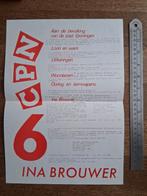Pamflet CPN Groningen, Ina Brouwer lijst 6, Verzamelen, Ophalen of Verzenden, Zo goed als nieuw