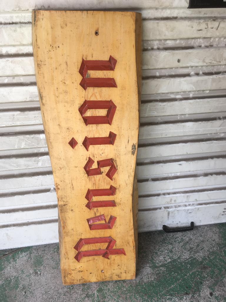 antiek massief esdoorn hout pension aanduiding, Ophalen of Verzenden