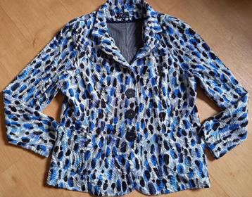 ML collections pracht blauw zwart wit jasje, maat 42-44 beschikbaar voor biedingen
