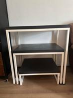 3 Degelijke Bijzettafeltjes, Huis en Inrichting, Ophalen, Gebruikt, 50 tot 100 cm, Metaal