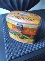 Vintage Spaar collecte busje zonnestraal, Verzamelen, Spaarpotten, Ophalen, Gebruikt, Metaal of Blik, Overige thema's