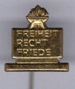 Freiheit Recht Friede koper oorlog/ vrede speldje ( P_096 ), Verzamelen, Speldjes, Pins en Buttons, Verzenden, Zo goed als nieuw