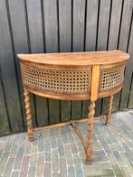 Halfronde tafel sidetable bijzettafel rotan, Huis en Inrichting, Tafels | Sidetables, Ophalen, 50 tot 100 cm, Zo goed als nieuw