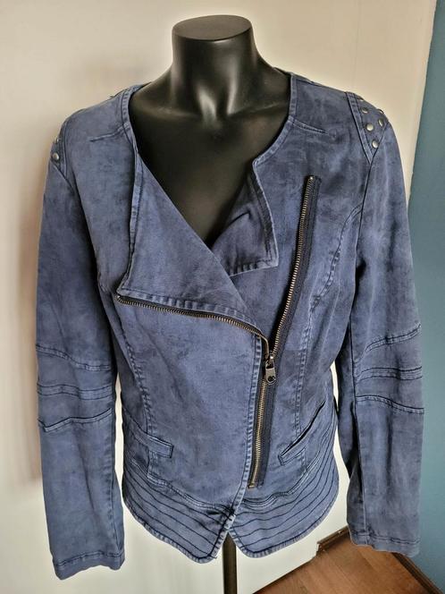 Leuk stretchkatoen bikerjasje "Comma" mt40, Kleding | Dames, Jassen | Zomer, Zo goed als nieuw, Maat 38/40 (M), Blauw, Ophalen of Verzenden