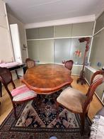 Antieke eetkamer set – massief hout tafel + 4 stoelen, Huis en Inrichting, Complete eetkamers, Ophalen, Gebruikt, Antiek/vintage