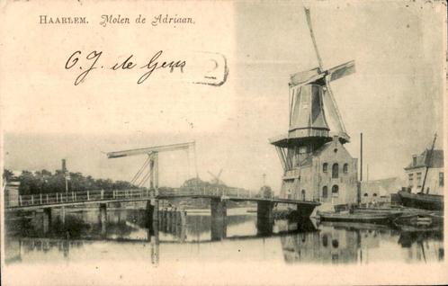 Haarlem Molen De Adriaan  st 1901, Verzamelen, Ansichtkaarten | Nederland, Gelopen, Noord-Holland, Voor 1920, Ophalen of Verzenden