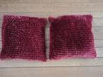 Kussen Rood Unique living 2x, Huis en Inrichting, Woonaccessoires | Kussens, Ophalen of Verzenden, Zo goed als nieuw, Rood, Vierkant